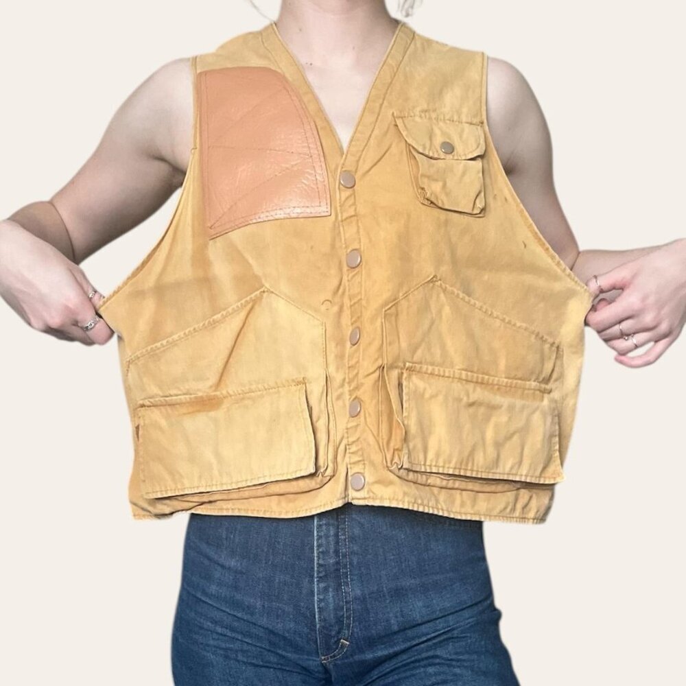 Pacific Sportswear 60s/70s vintage hunting/fishing canvas utility vest XL - Picture 5 of 7